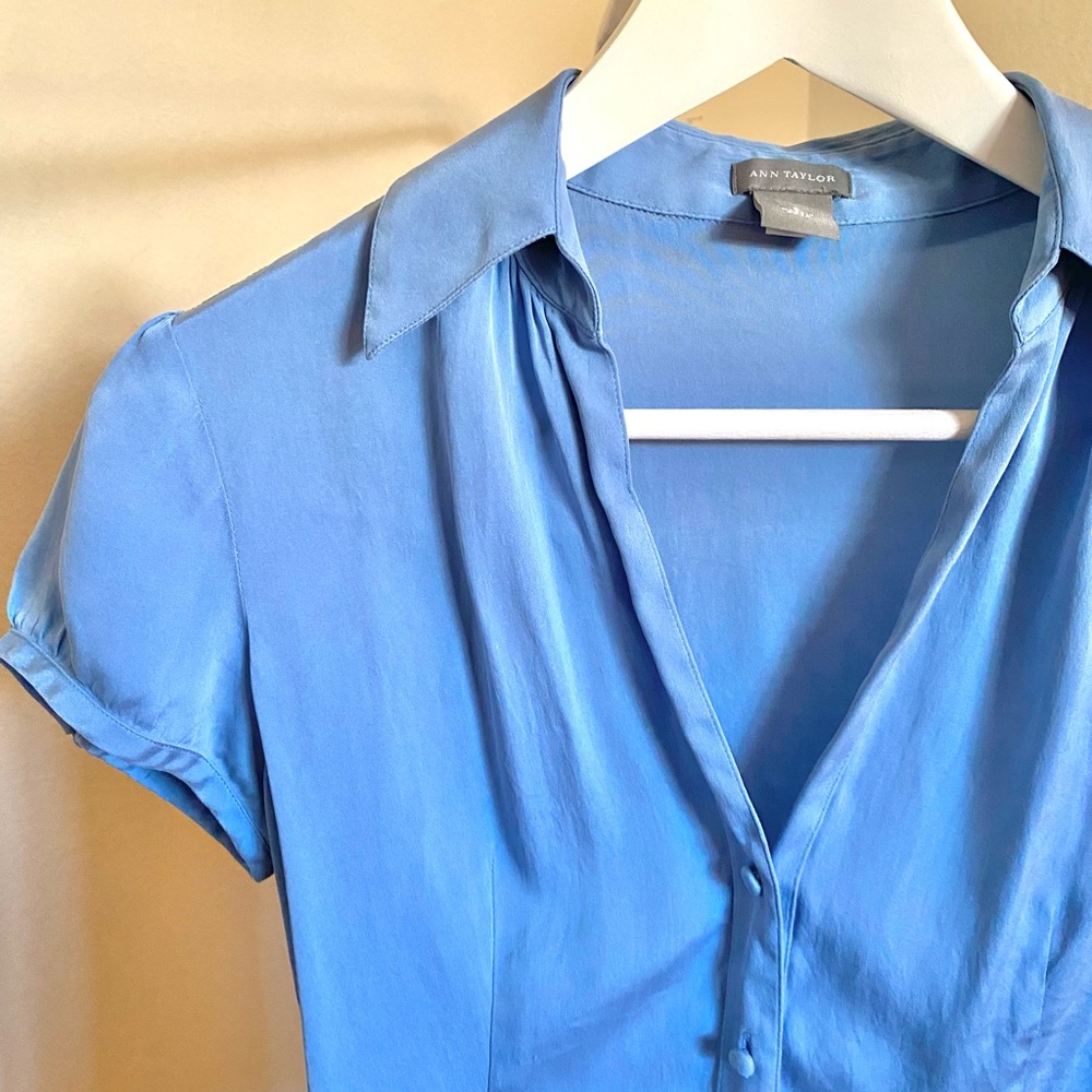True Blue Silk Blouse